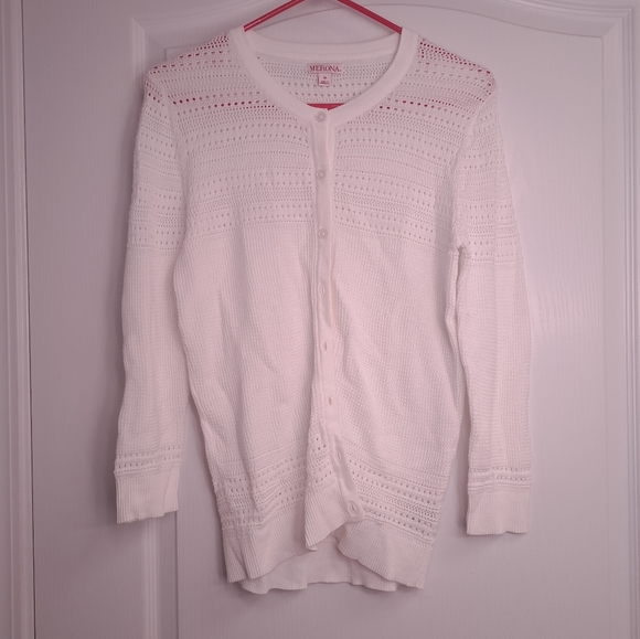 Merona White Women's Cardigan Sweater - Picture 1 of 4